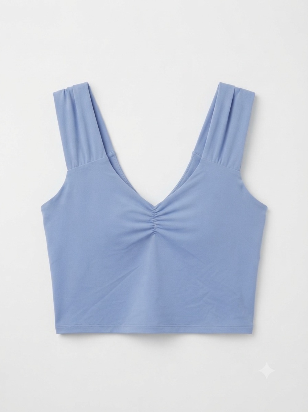 Offline by Aerie Blue Ruched Front V-Neck Crop Tank Top Activewear XL
